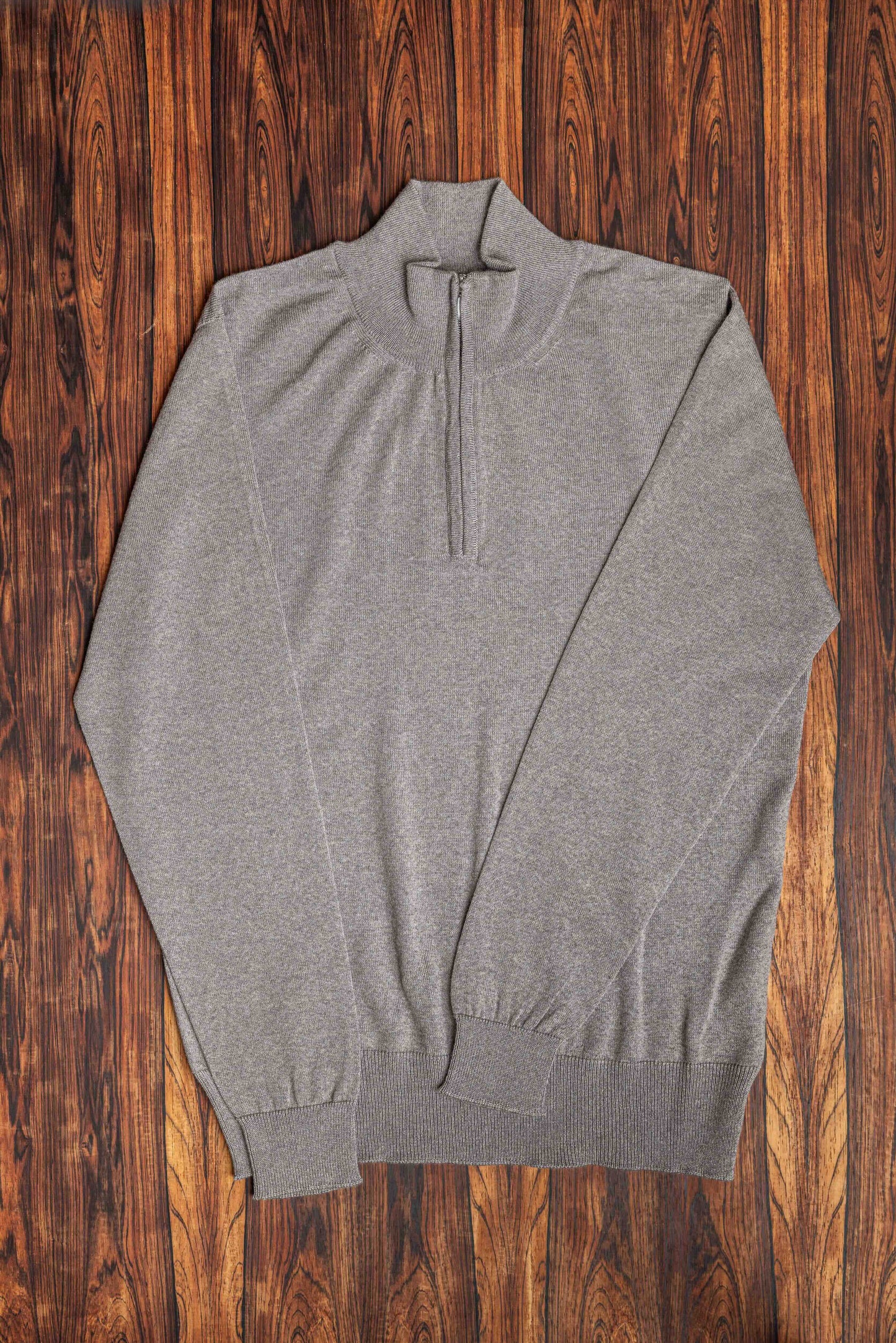 Natural 1/4 Zip Extra Fine Merino Jumper