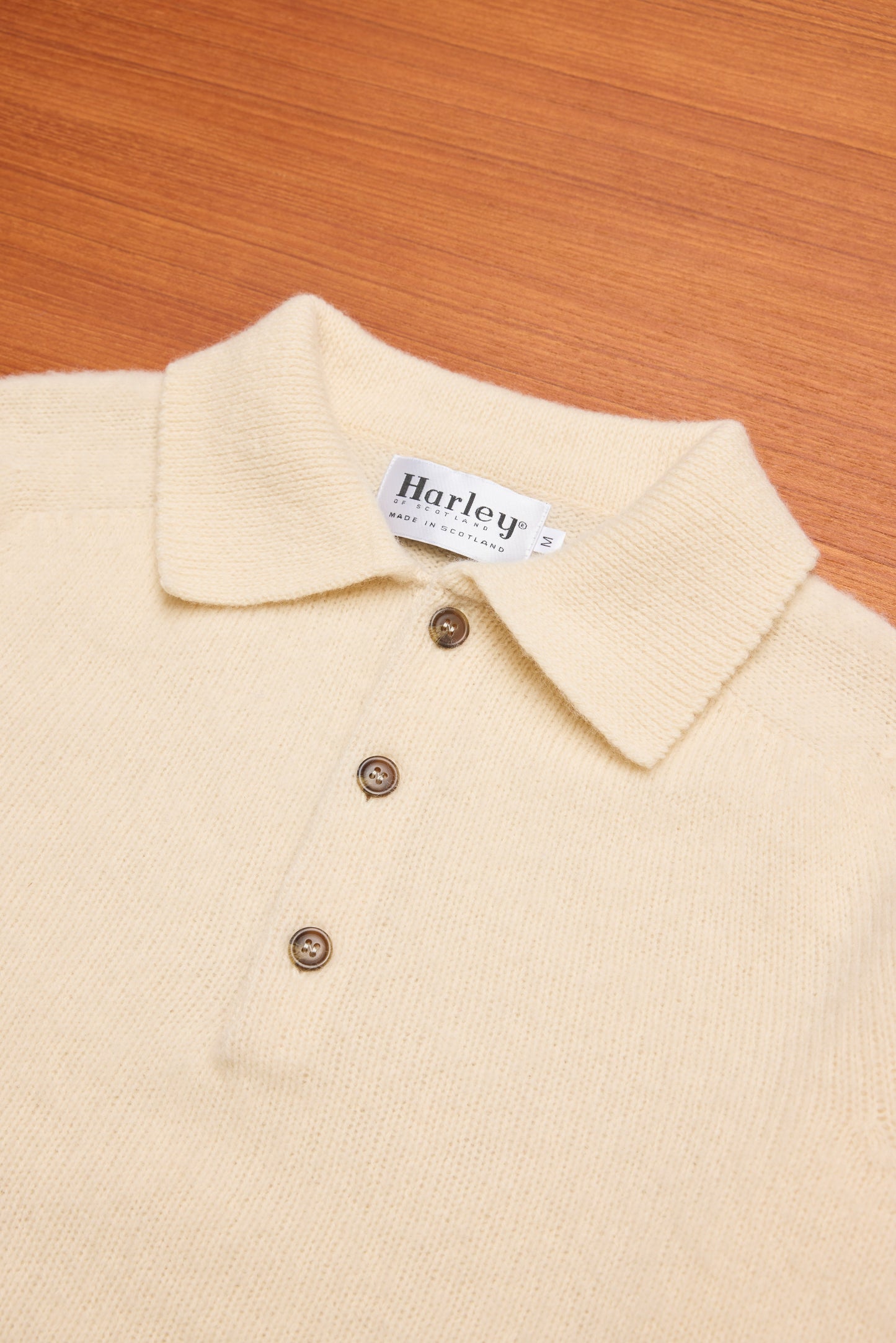 Vanilla Polo Neck Brushed Shetland Wool Jumper