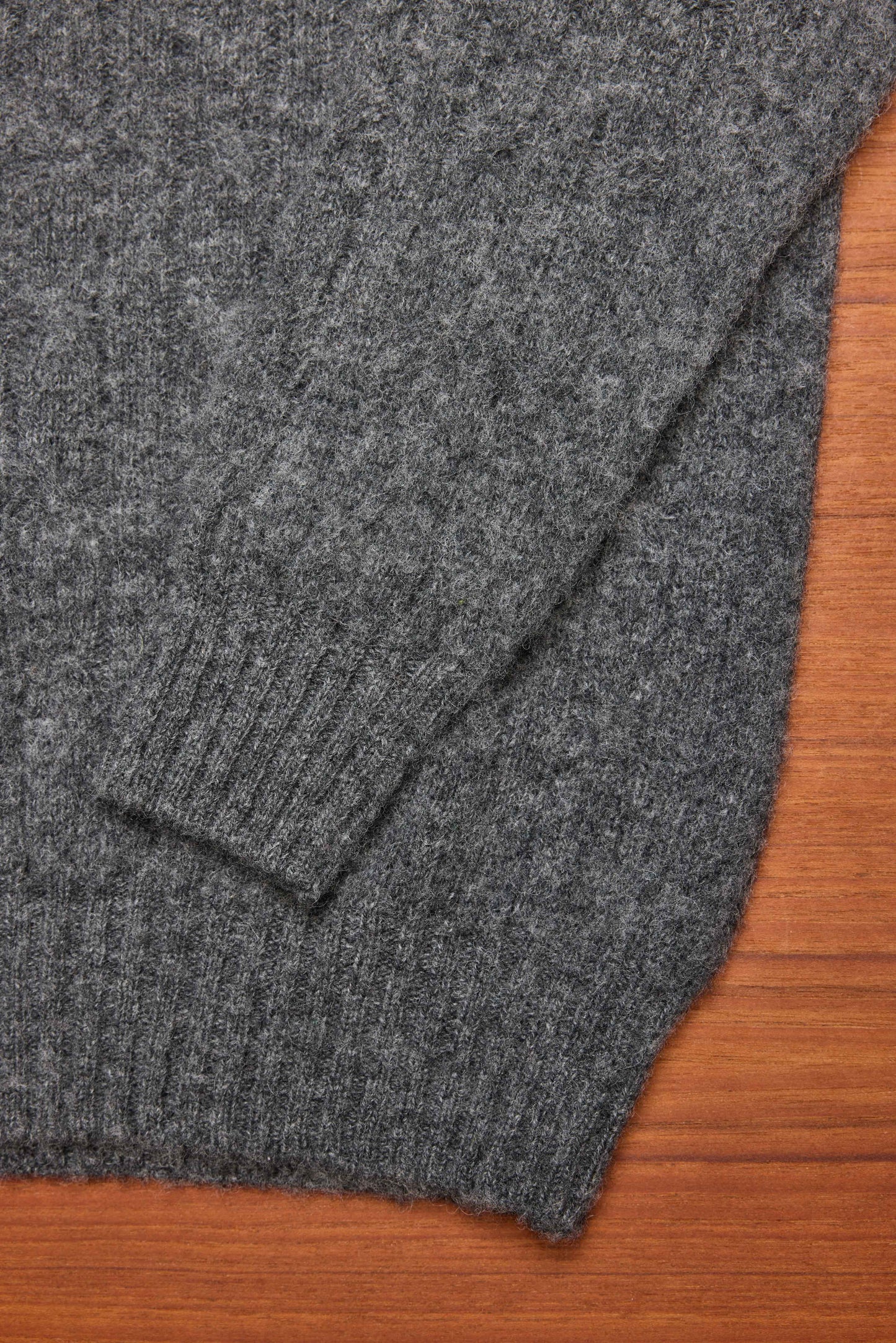 Oxford Grey Cable Knit Shetland Wool Jumper