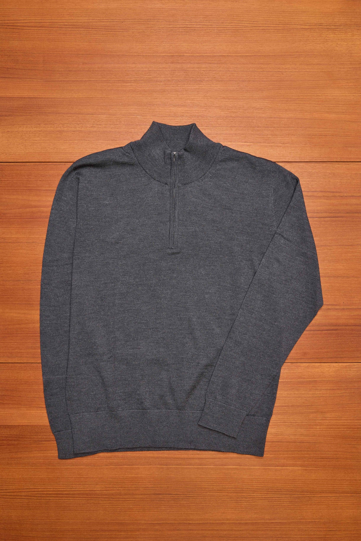 Charcoal 1/4 Zip Extra Fine Merino Jumper