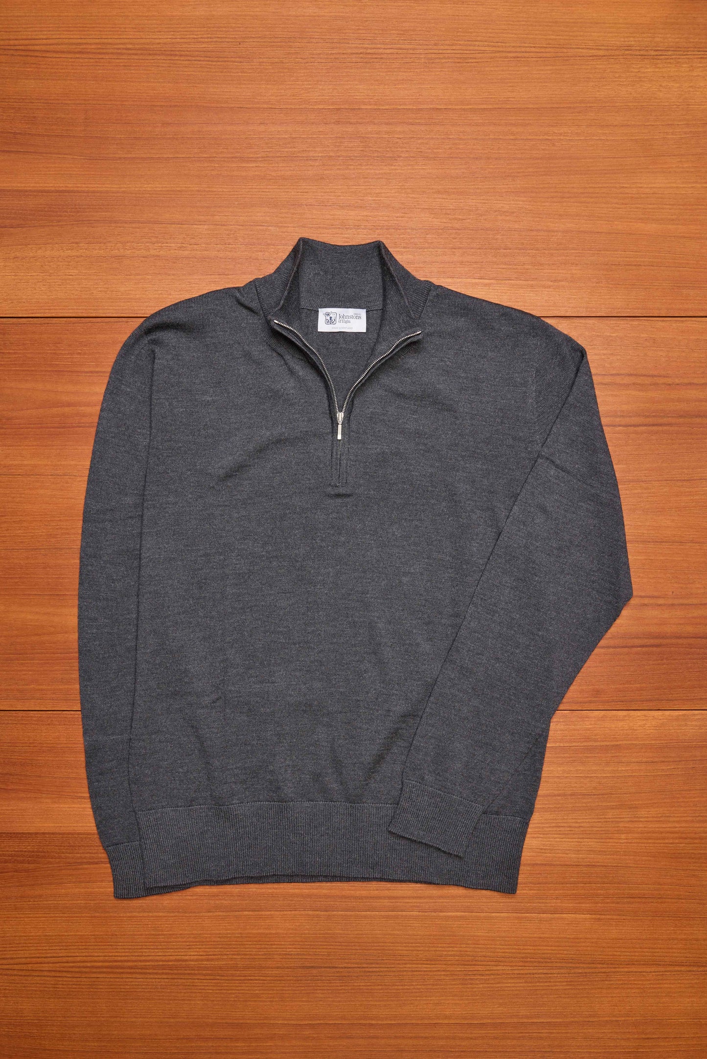 Charcoal 1/4 Zip Extra Fine Merino Jumper