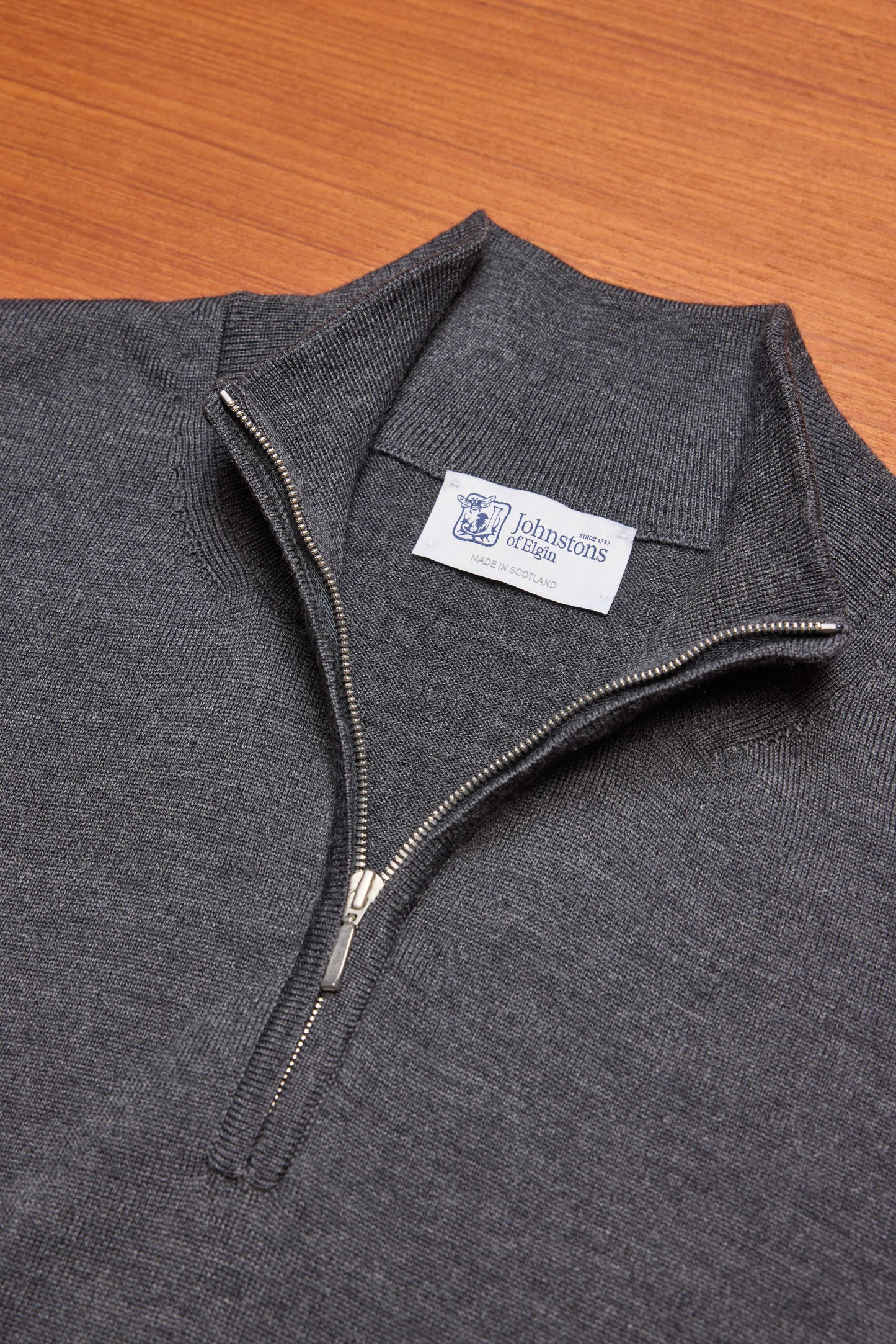 Charcoal 1/4 Zip Extra Fine Merino Jumper