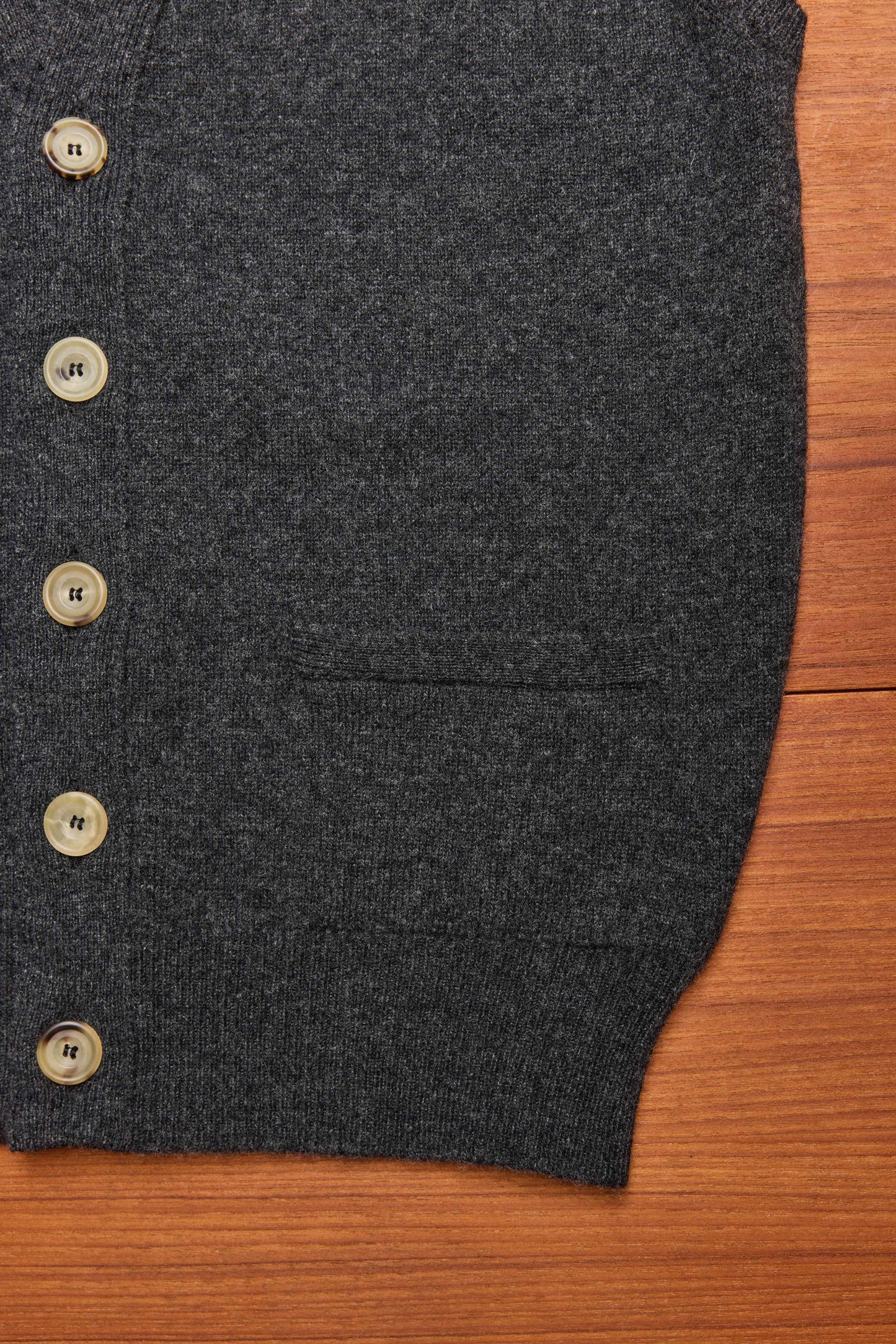 Charcoal Sleeveless Cardigan Lambswool
