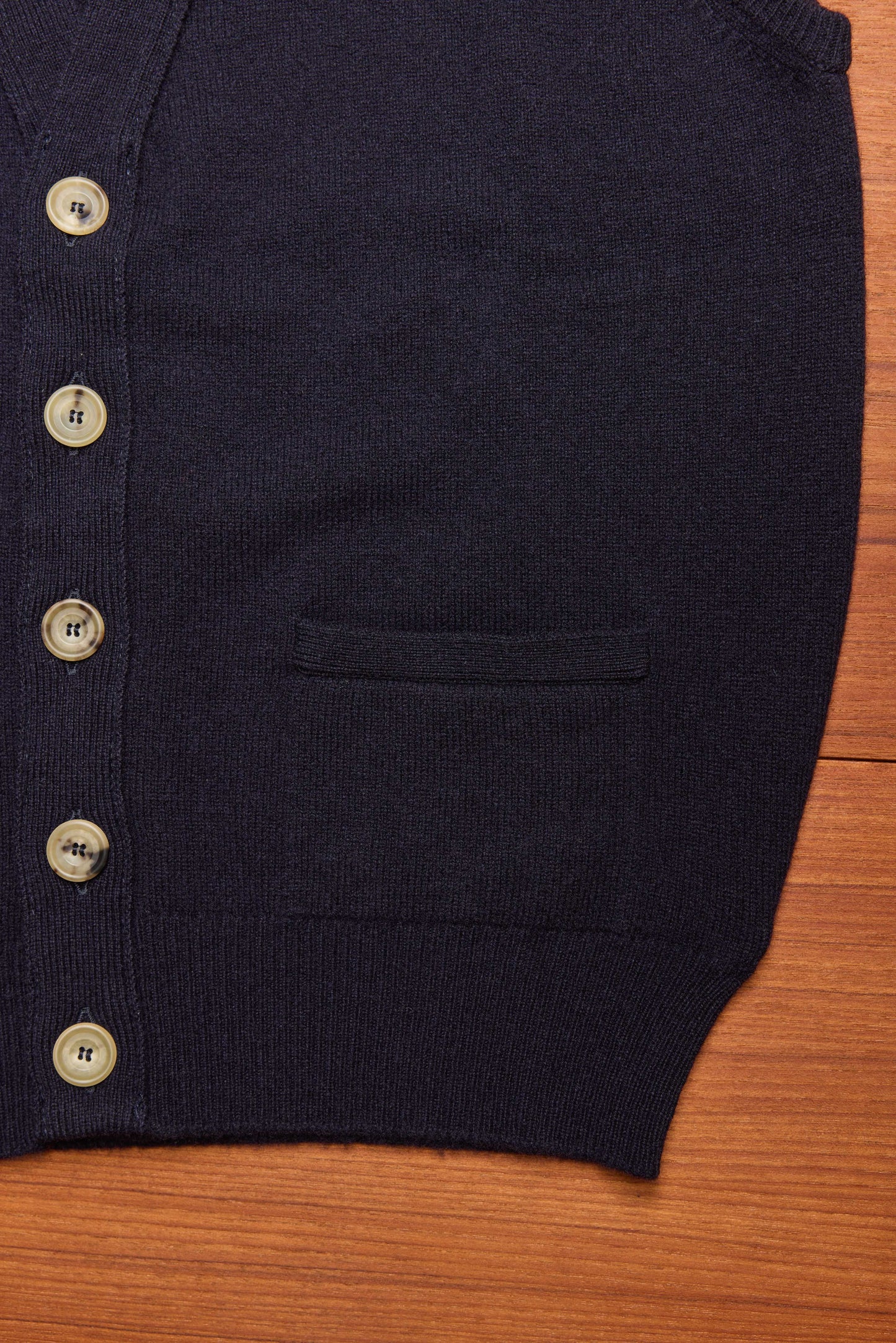 Navy Sleeveless Cardigan Lambswool