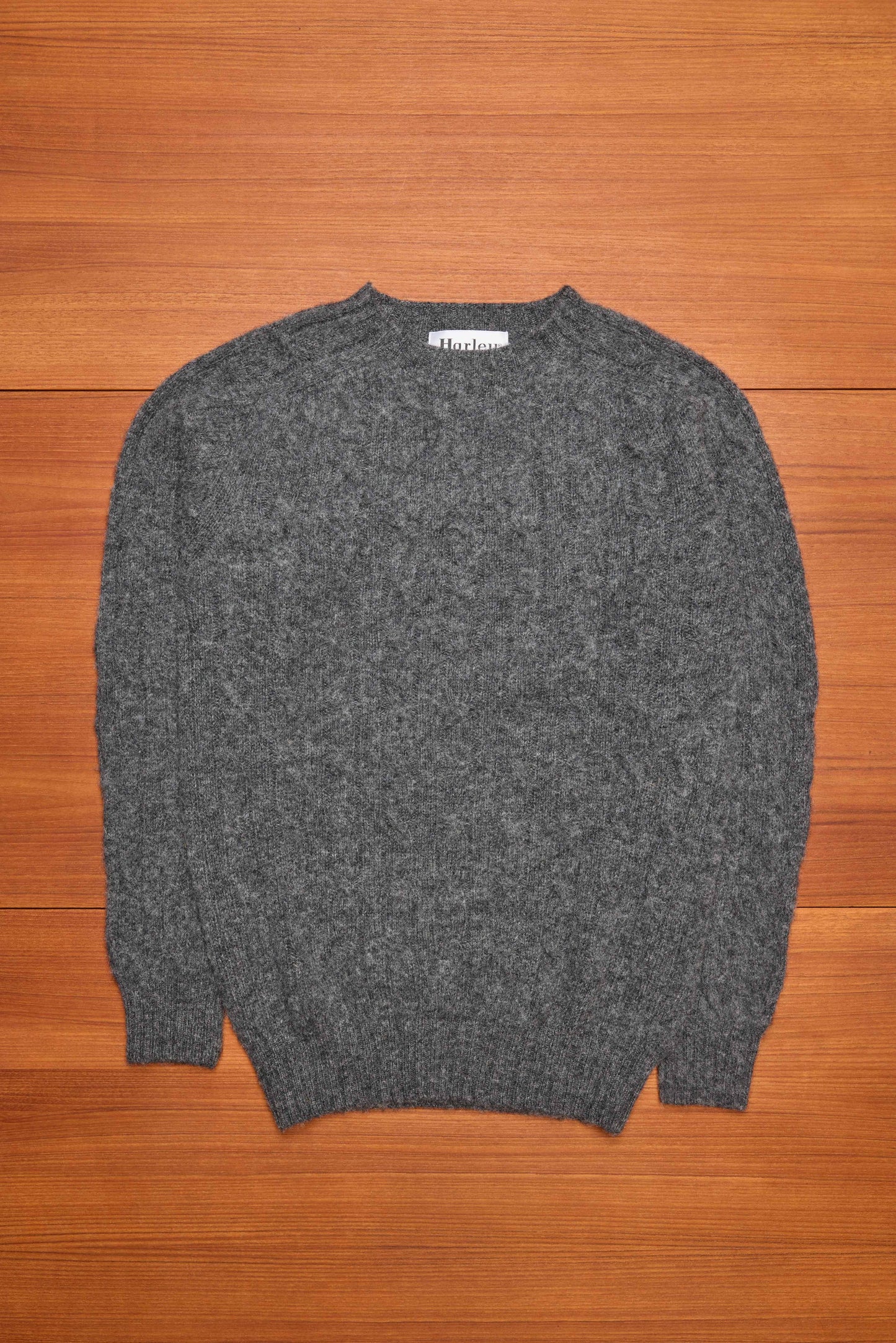 Oxford Grey Cable Knit Shetland Wool Jumper