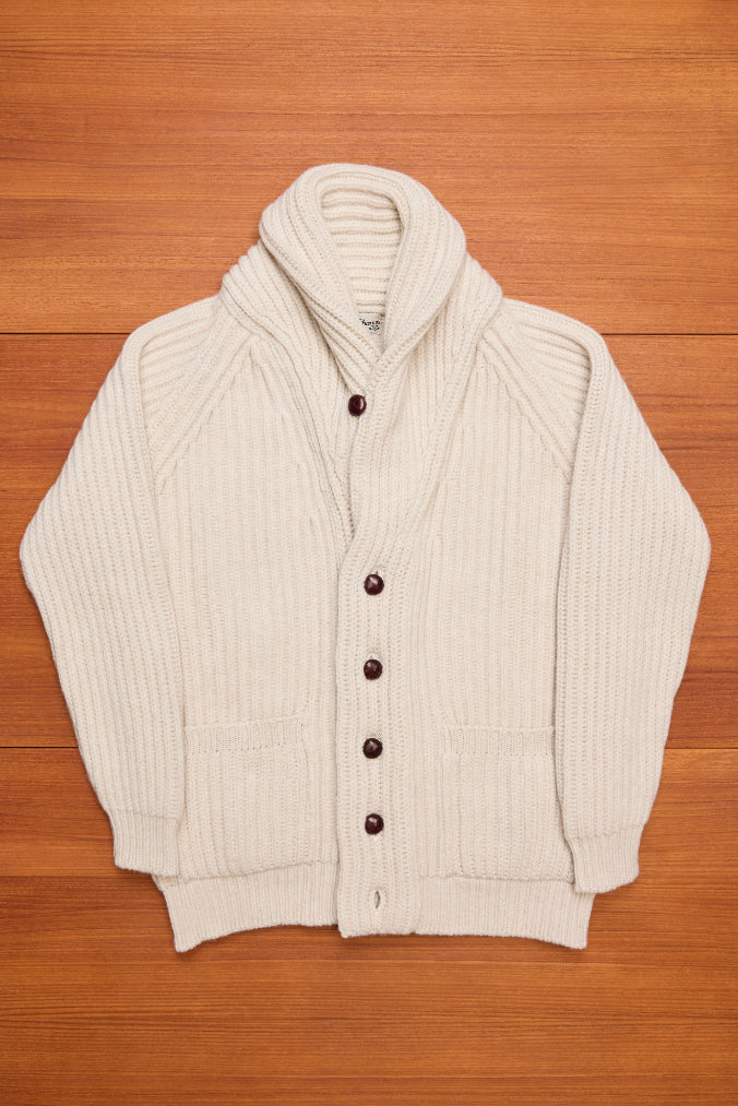 Ecru Lambswool Shawl Cardigan