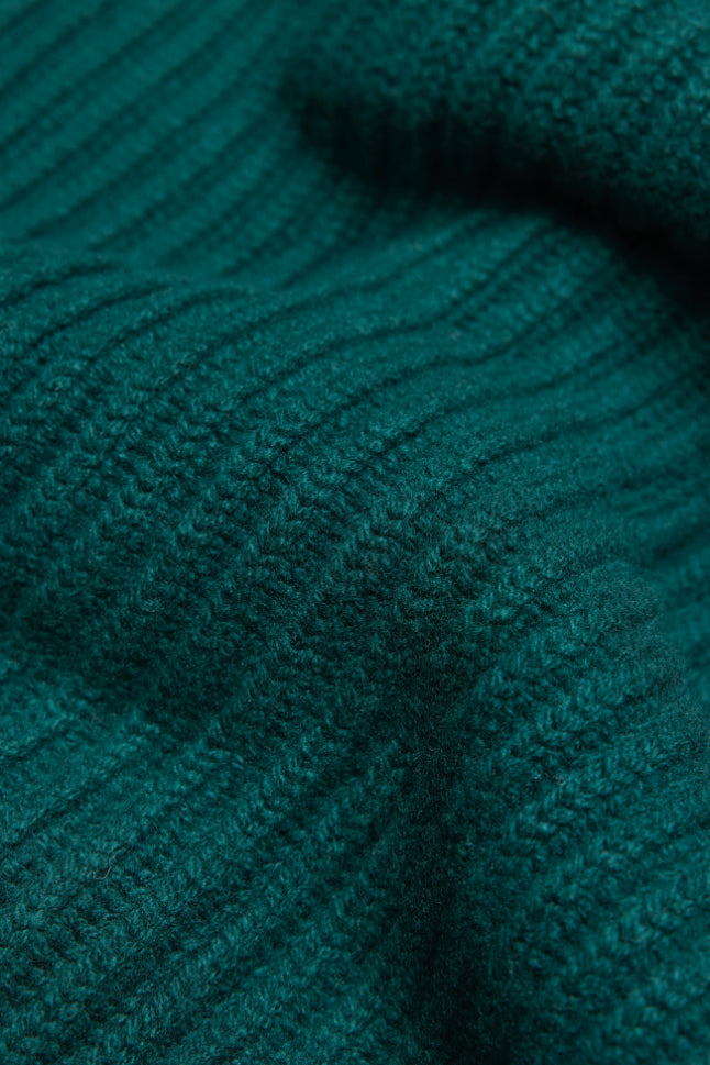 Green Lambswool Shawl Cardigan