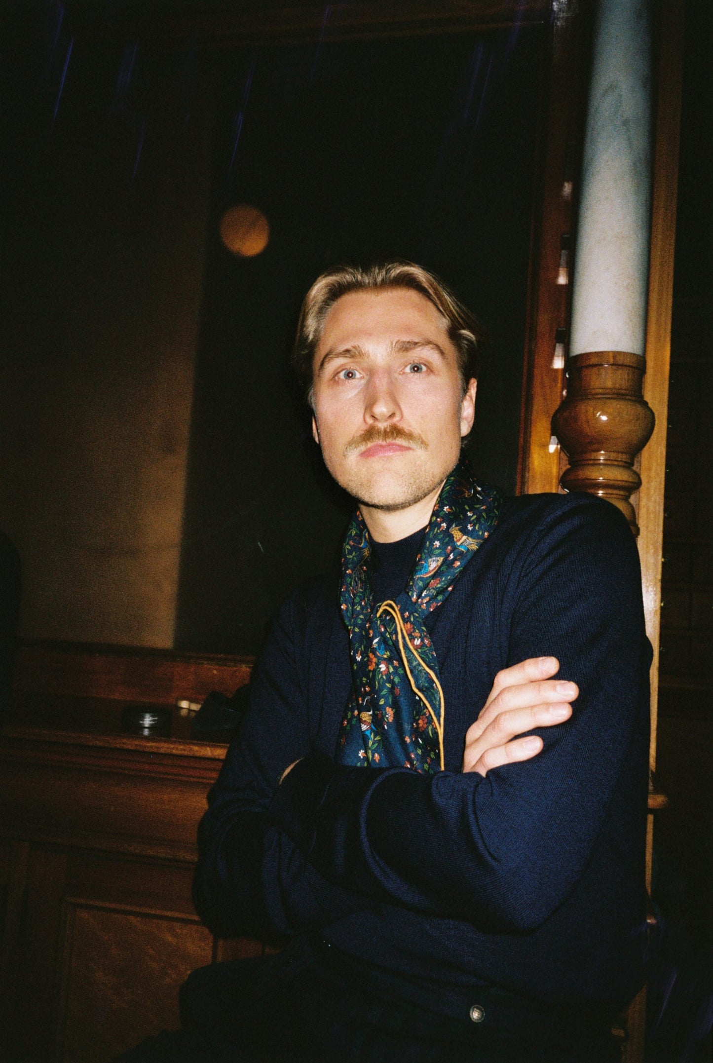 Navy Mock Turtle Neck 3ply Super Fine Merino Jumper