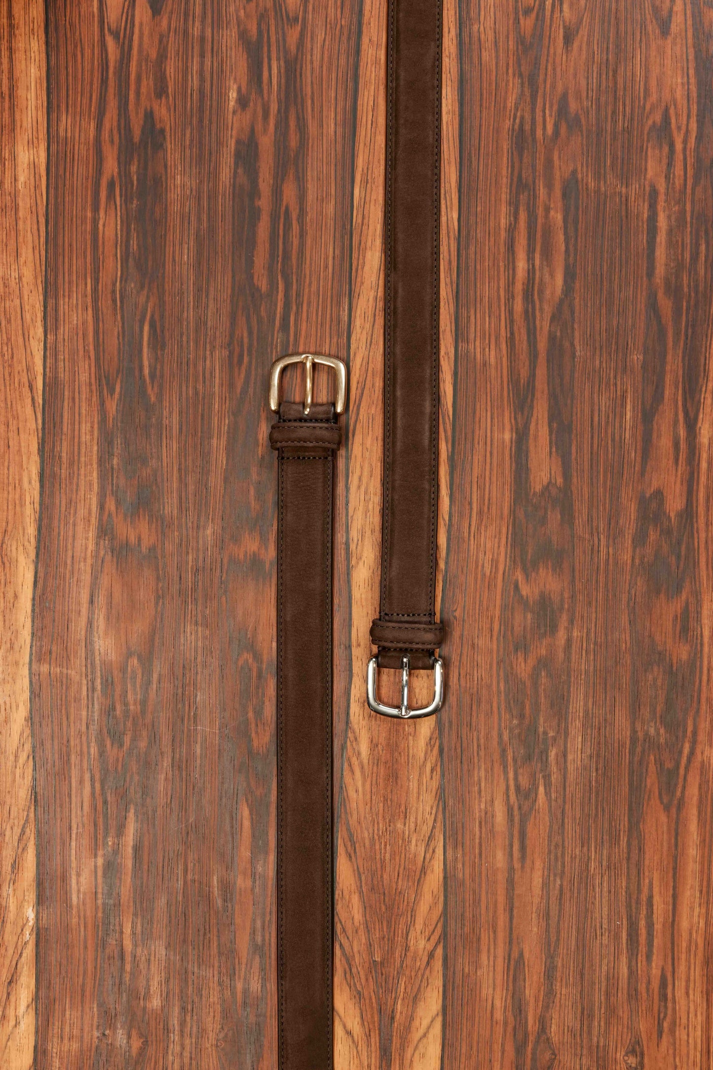 Brown Nubuck Belt w/ Brass Buckle
