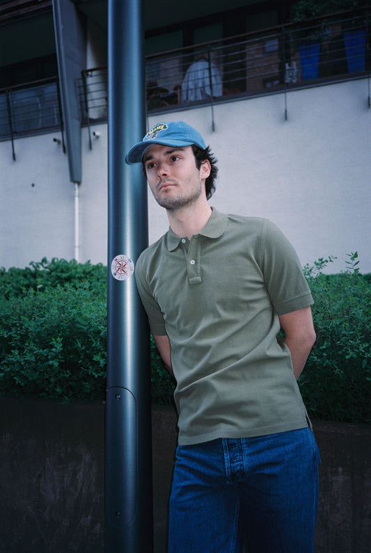 Khaki Piqué Cotton Polo Shirt