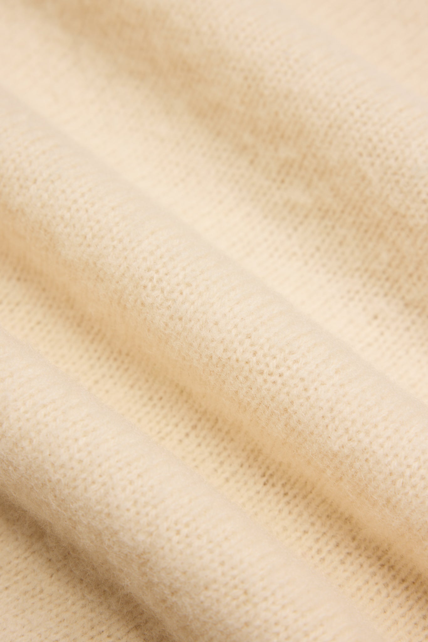 Vanilla Polo Neck Brushed Shetland Wool Jumper
