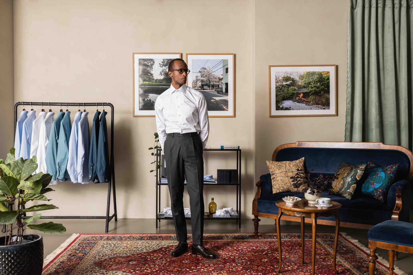 White 100/2 Twill Spread Collar Business Shirt