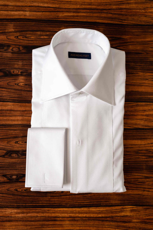 Black Tie Double Cuff Modern Fit Shirt