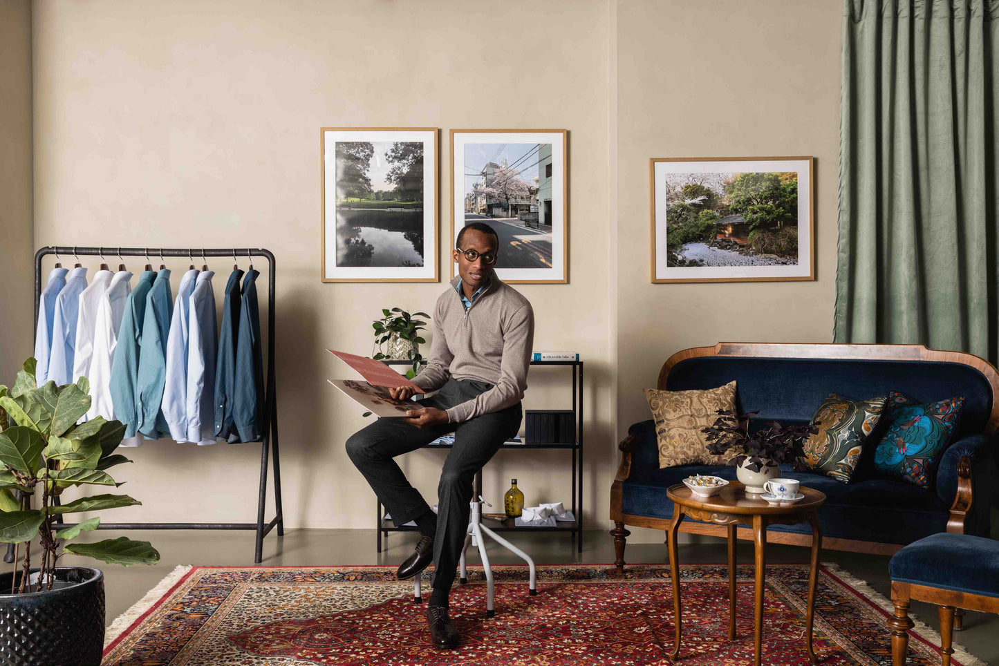 Natural 1/4 Zip Extra Fine Merino Jumper