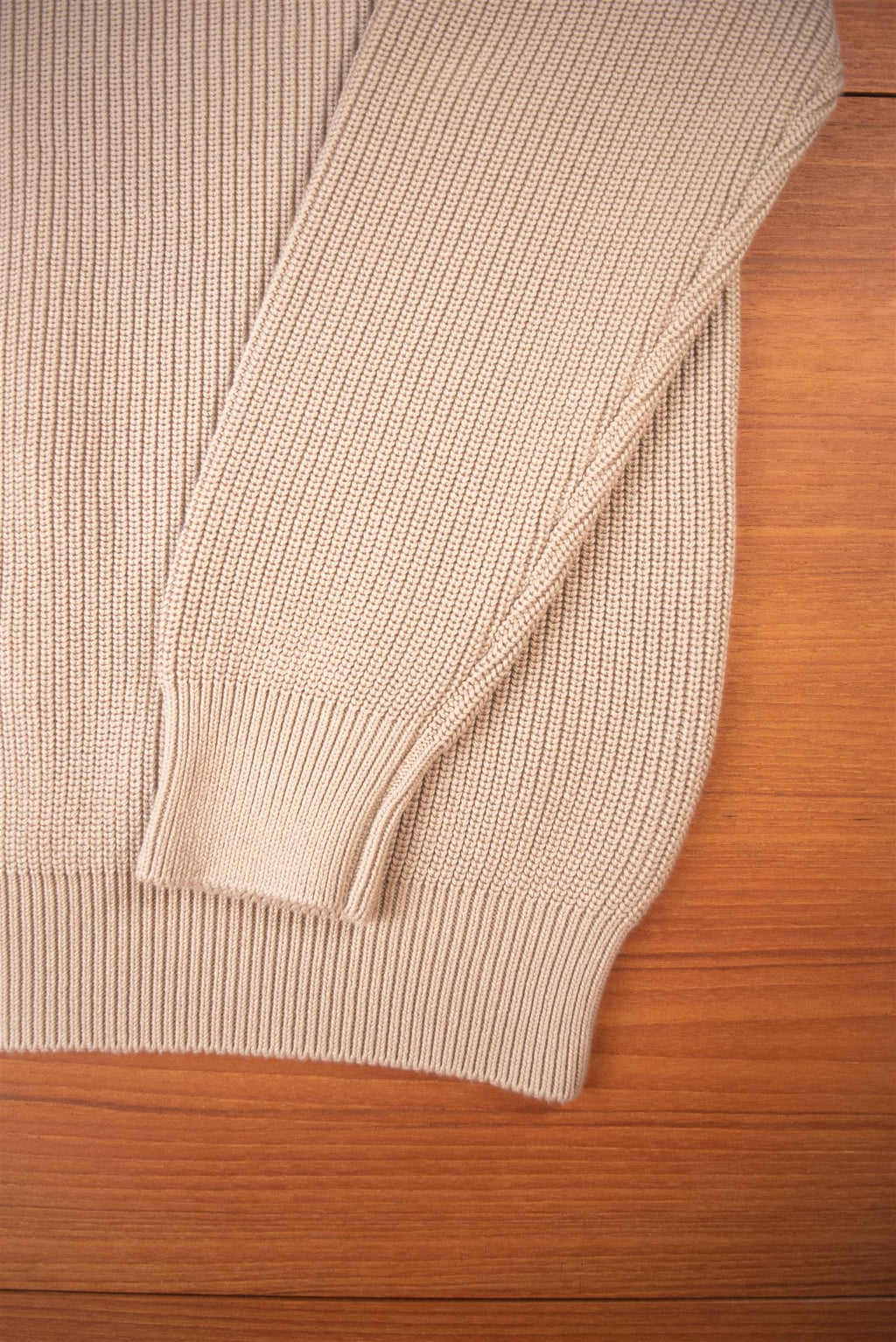 Sand Heavy Cotton Crew Neck Jumper