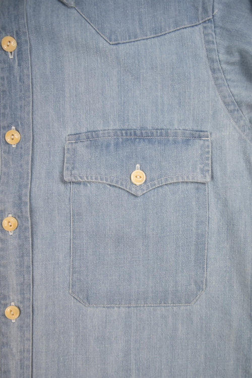 BLEACH WASH DENIM WESTERN SHIRT