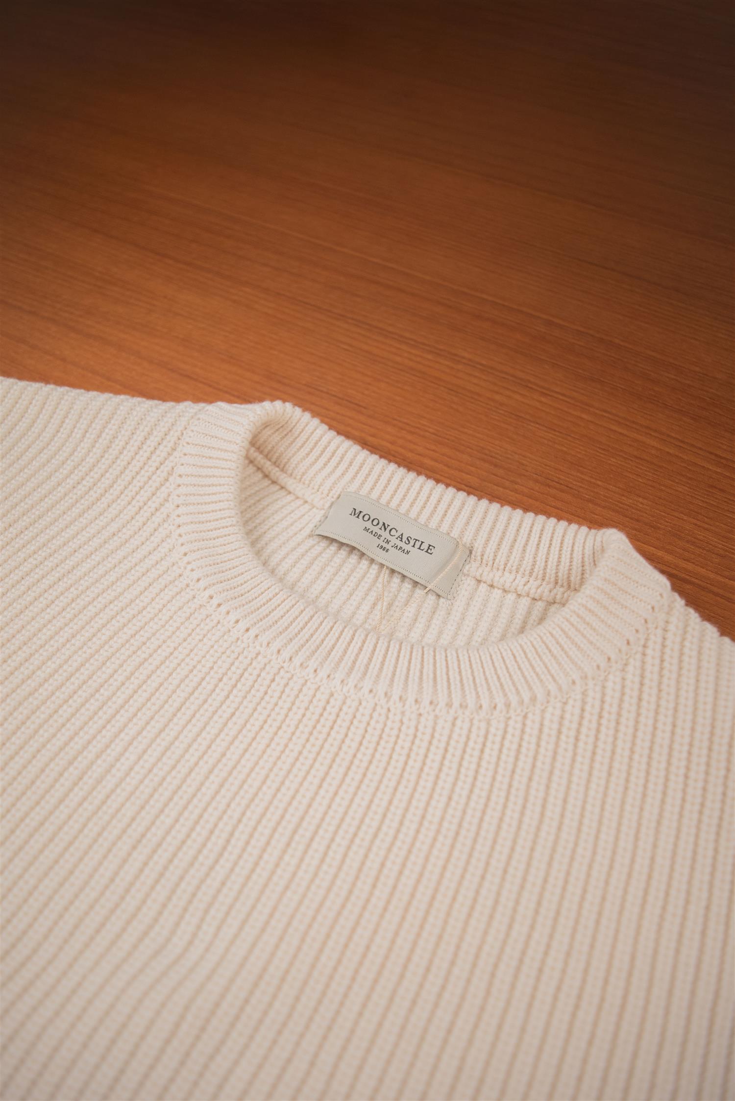 Ivory Heavy Cotton Crew Neck Jumper