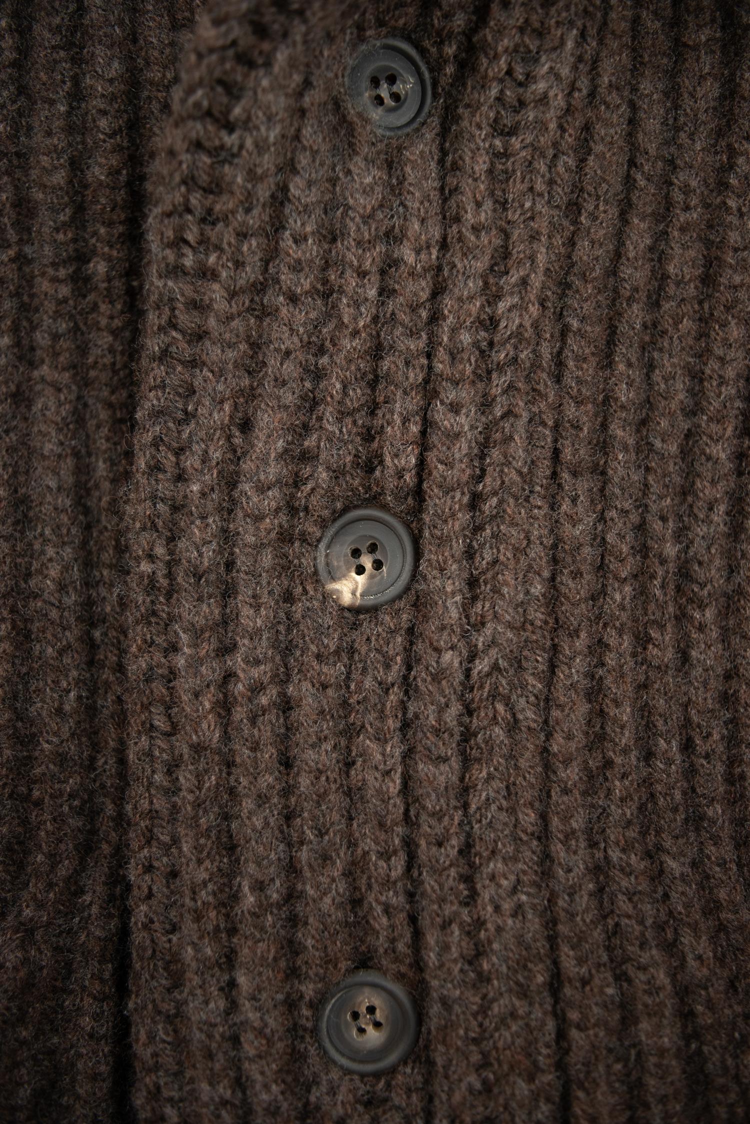 Cacao Lambswool Shawl Cardigan