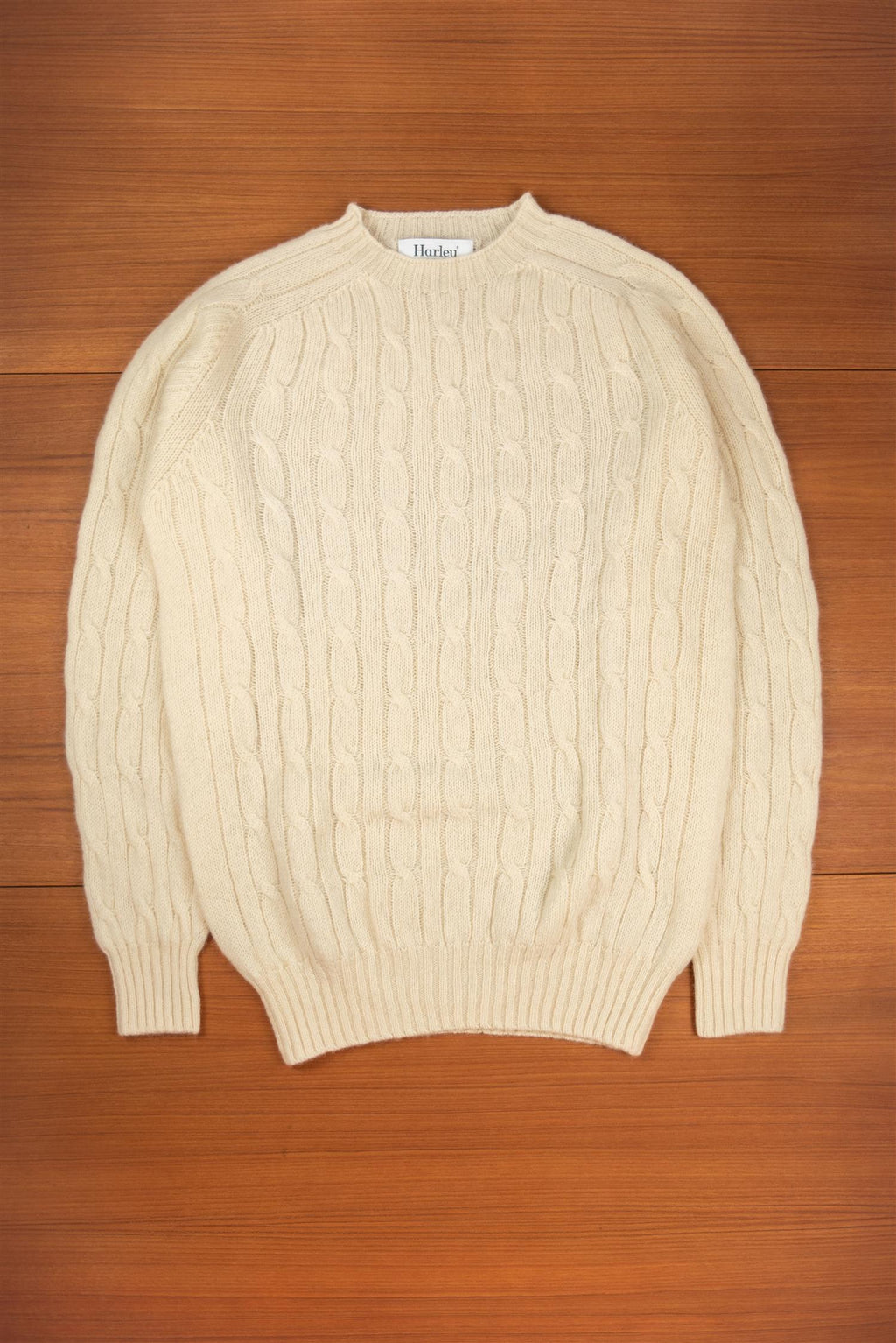Vanilla Cable Knit Shetland Wool Jumper
