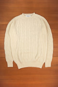 Vanilla Cable Knit Shetland Wool Jumper
