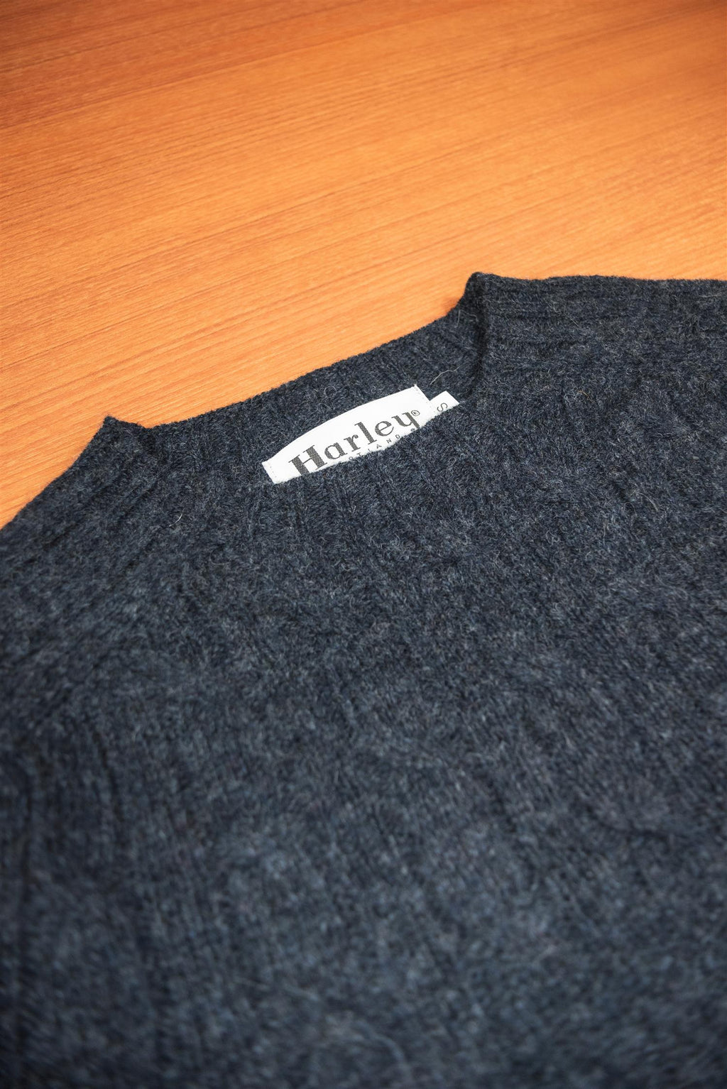 Charcoal Cable Knit Shetland Wool Jumper