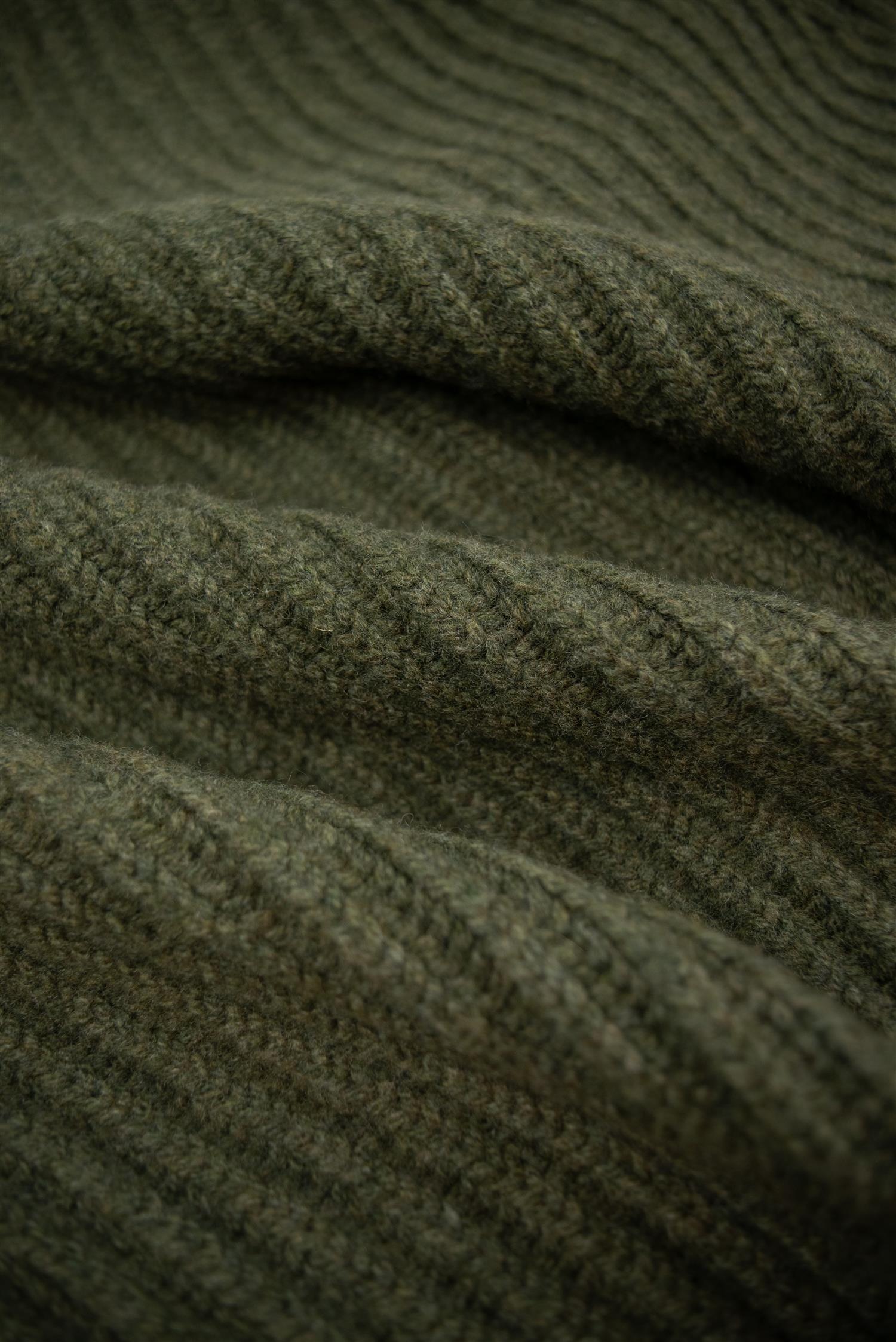 Crocodile green Lambswool Shawl Cardigan