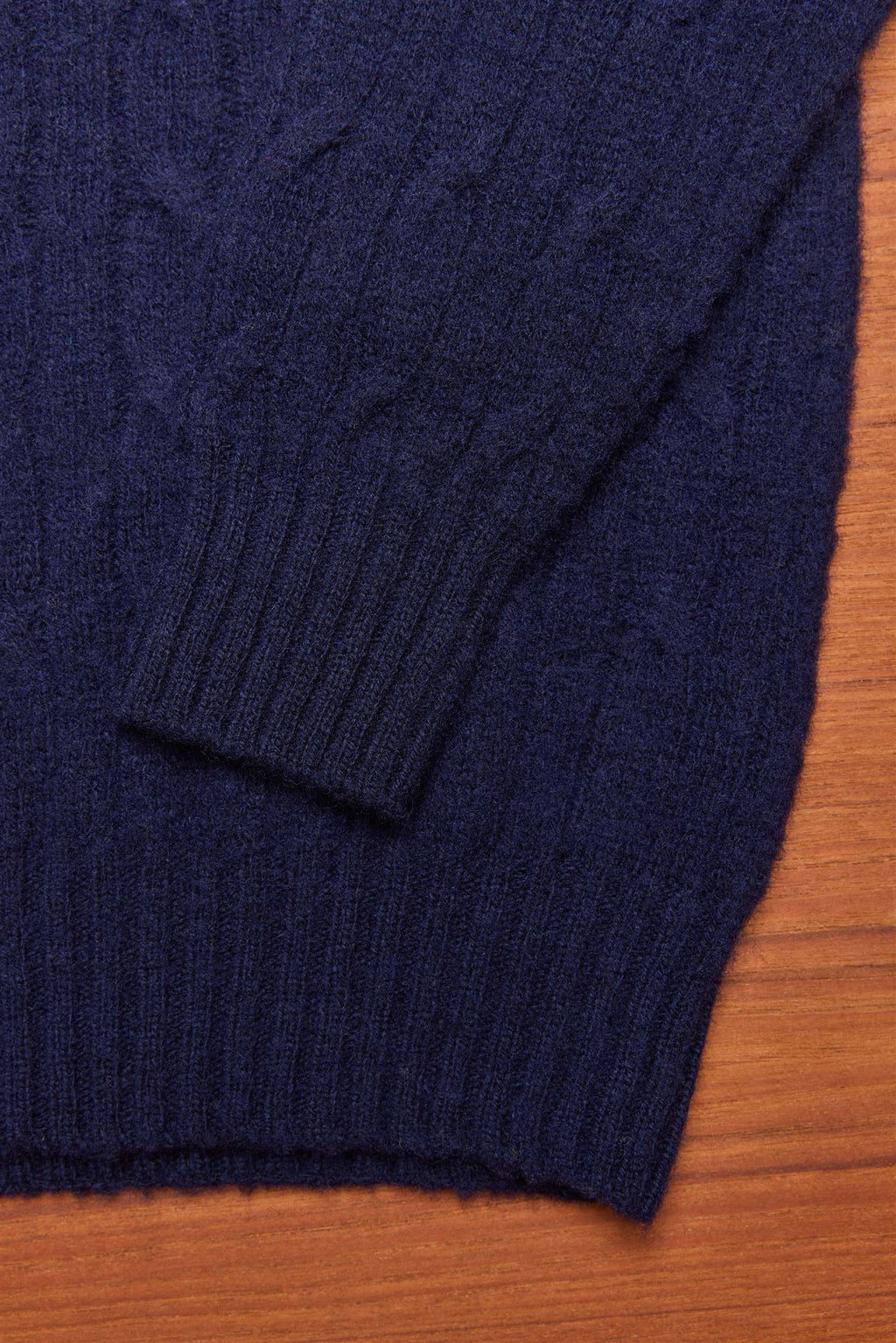Navy Cable Knit Shetland Wool Jumper