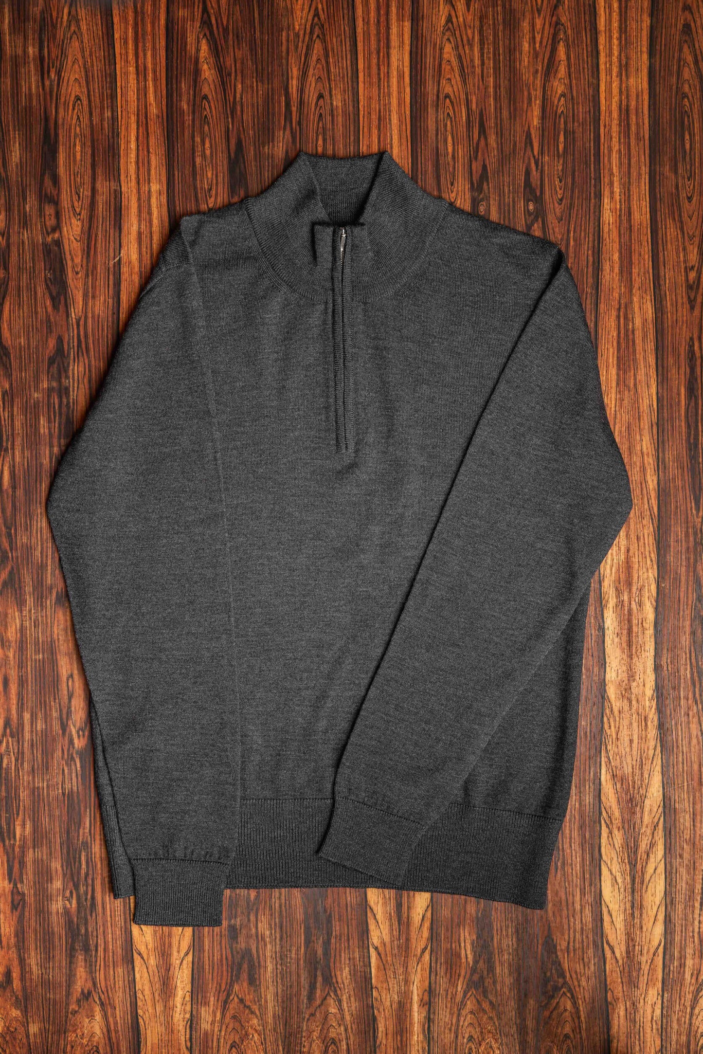 Charcoal 1/4 Zip Extra Fine Merino Jumper