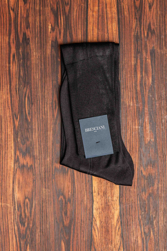 Black 100% Silk Knee High Sock