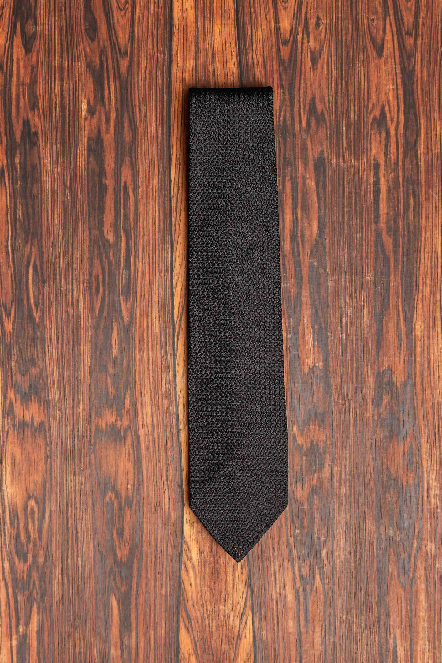 Black Grenadine Hand Rolled Tie