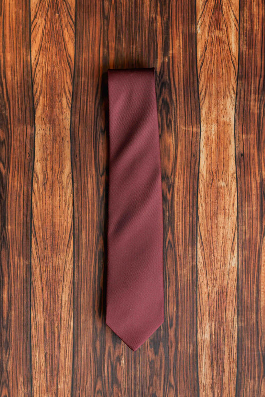 Maroon Twill Silk Plain Tie