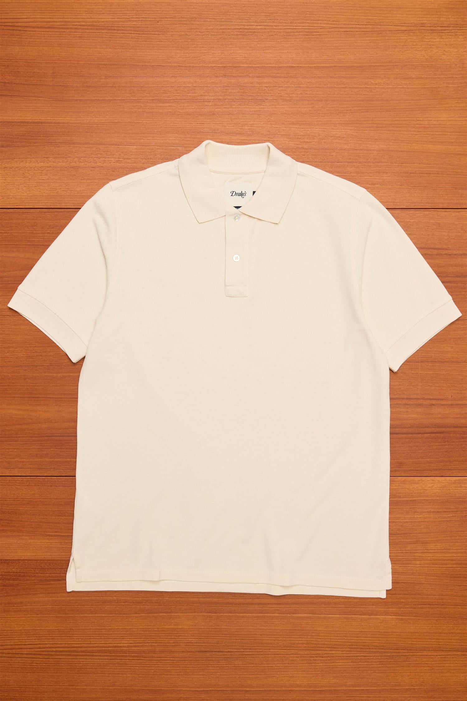 Ecru Piqué Cotton Polo Shirt