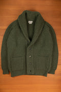 Crocodile green Lambswool Shawl Cardigan