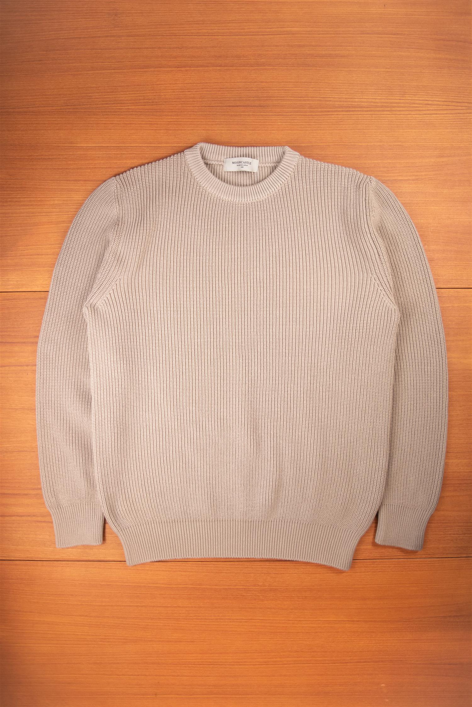 Sand Heavy Cotton Crew Neck Jumper