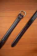 Brown Cordovan Brass Buckle Leather Belt