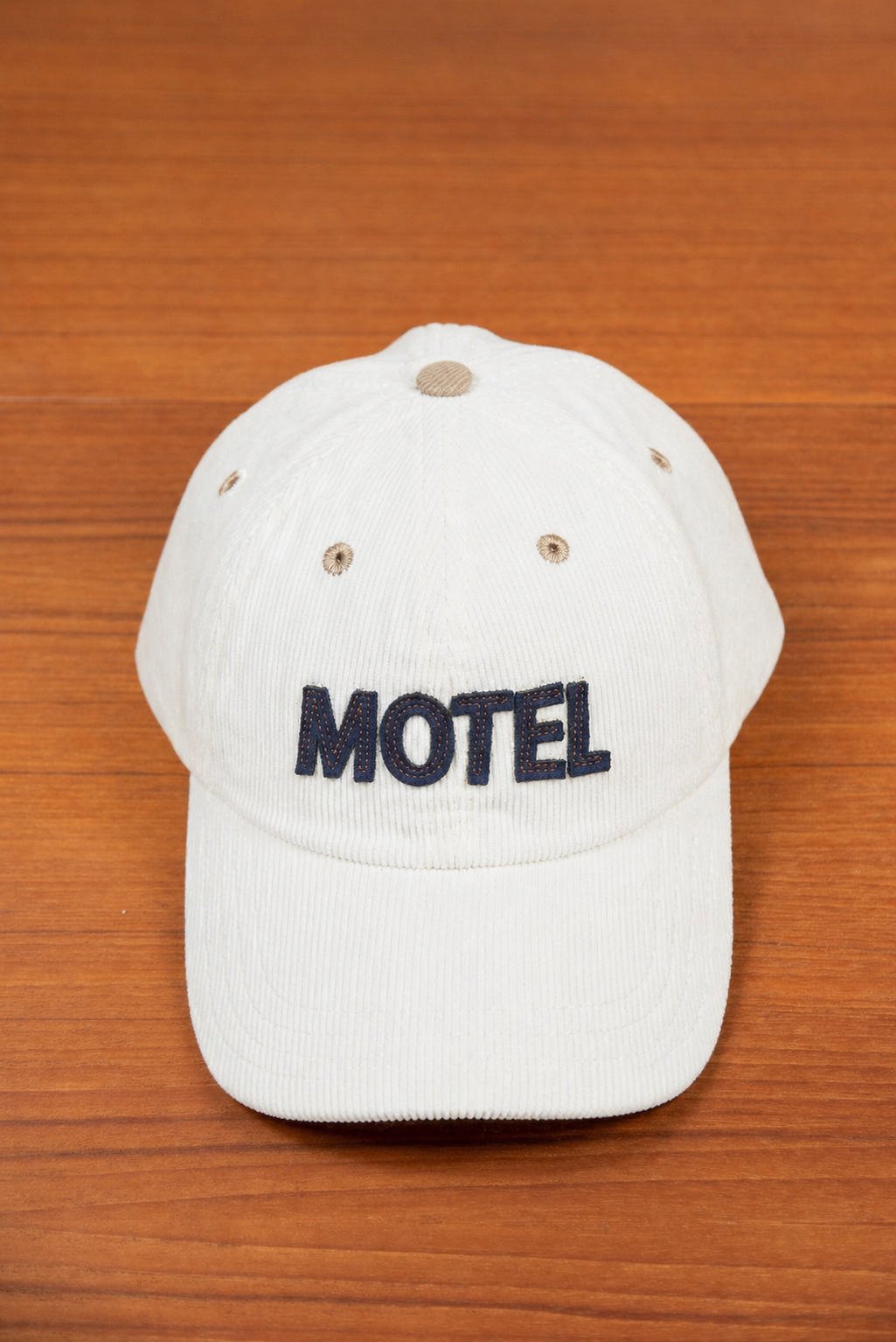 "Motel " Off White Needlecord Caps