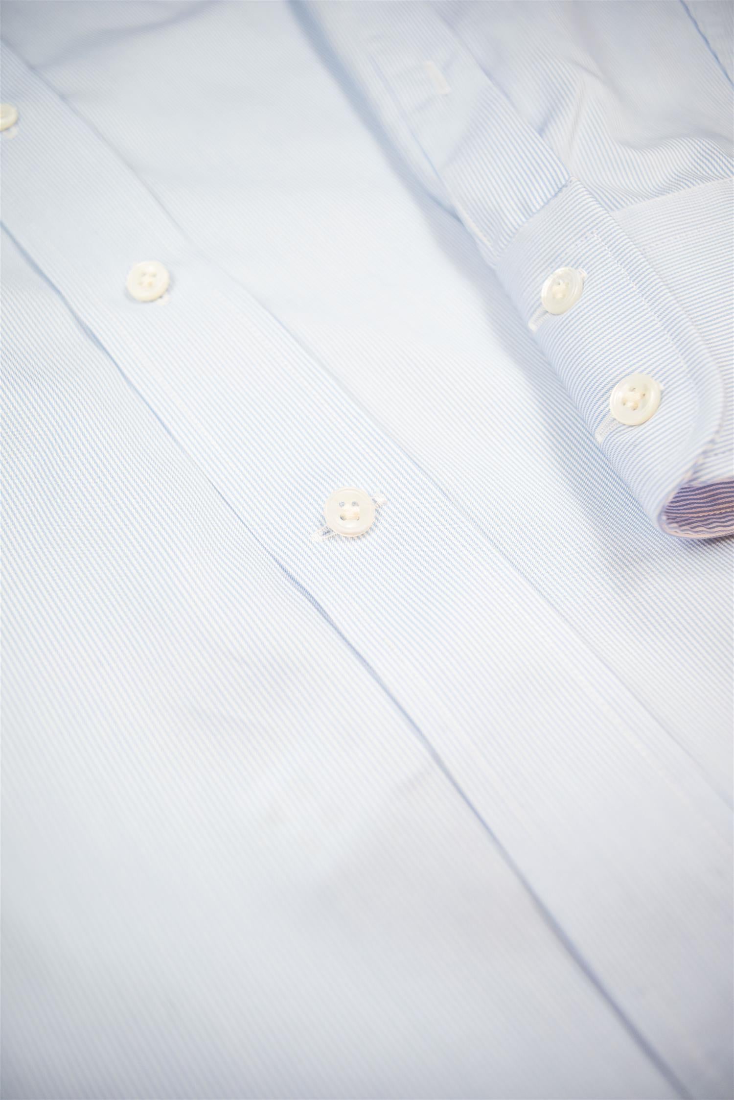 Lt. Blue Stripe Spread Collar Shirt