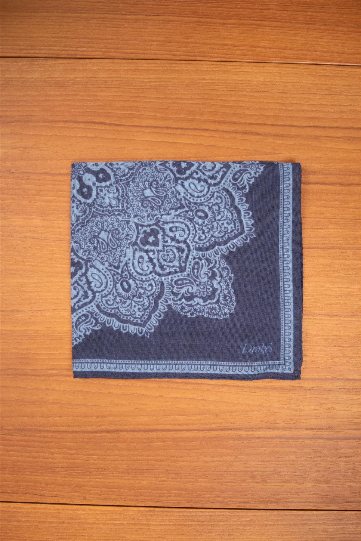 Blue Pocket Square Paisley