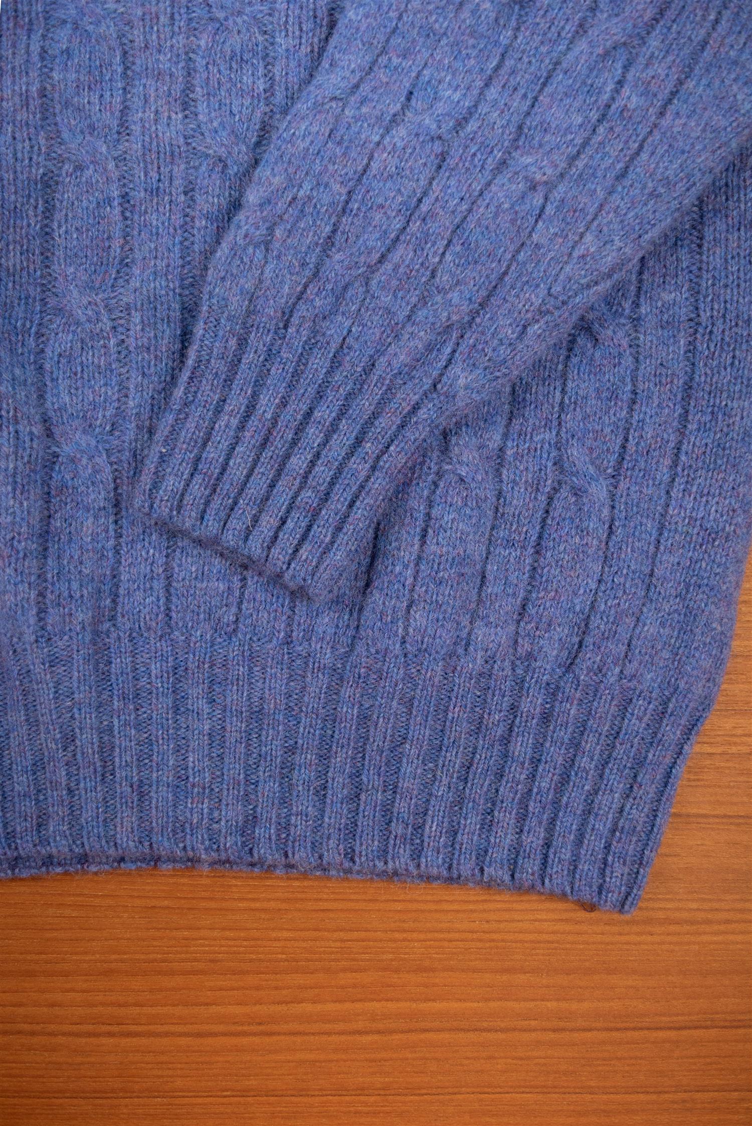 Wisteria Cable Knit Shetland Wool Jumper