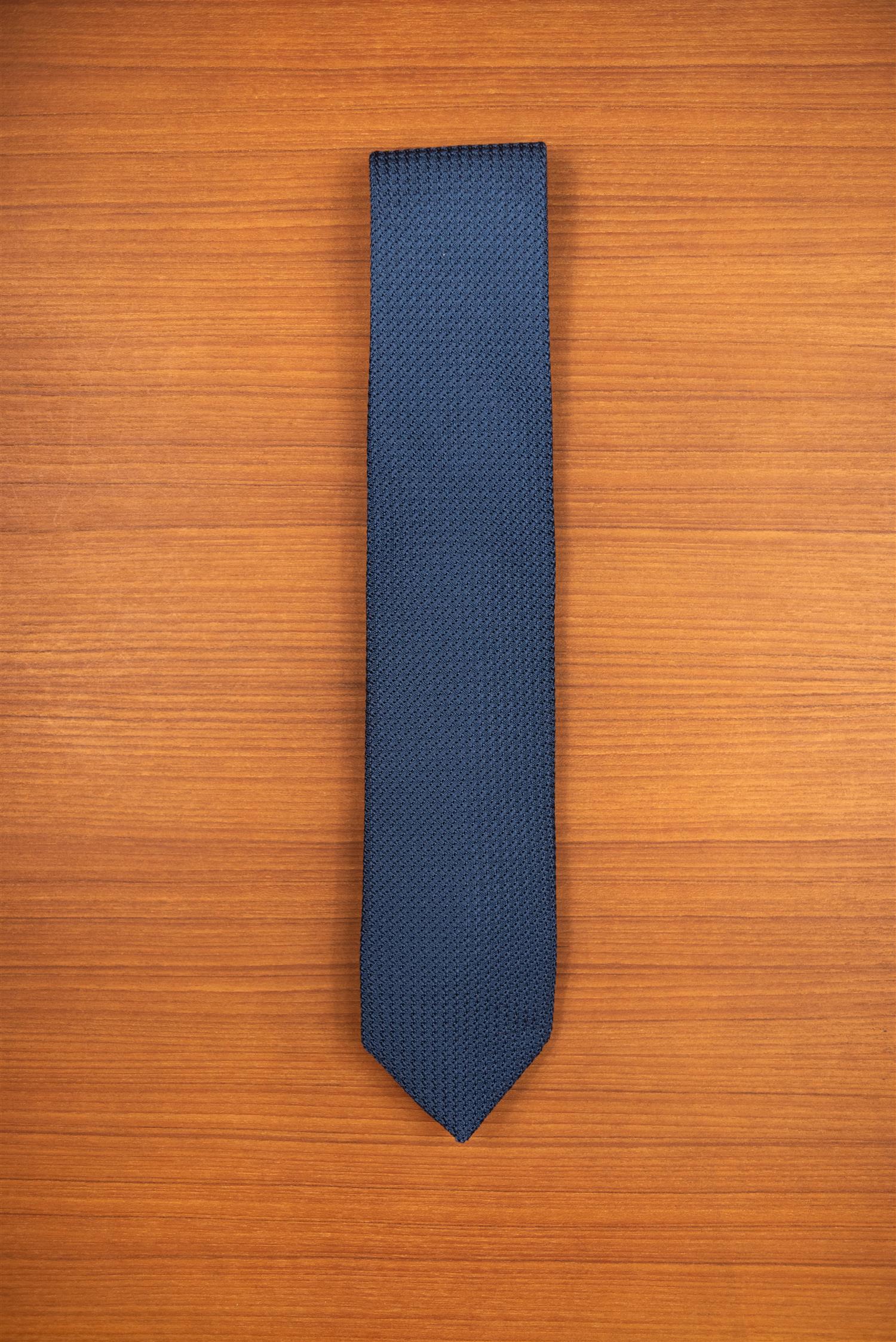 Blue Grenadine 3-Fold Silk Tie