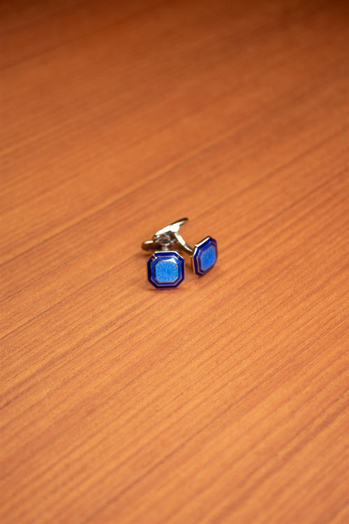 Blue Octagonal Band Cufflink