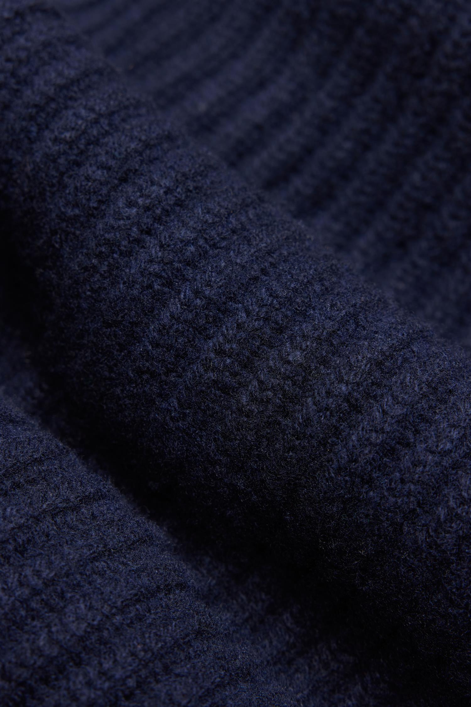 Navy Lambswool Shawl Cardigan