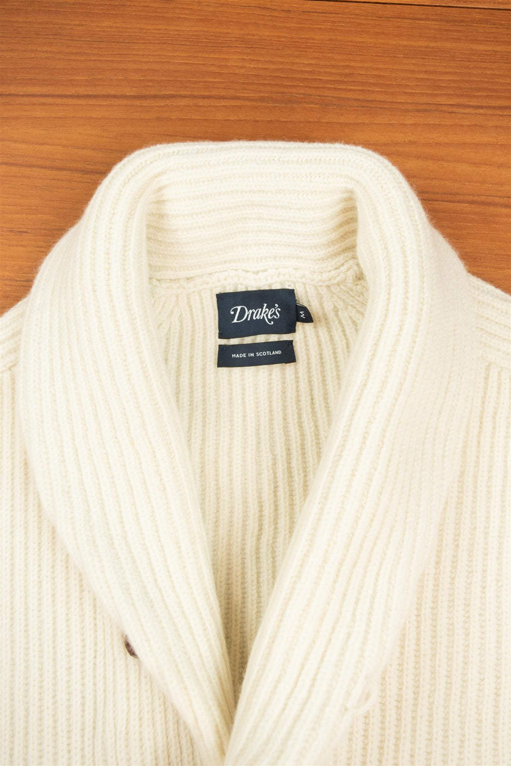 Ecru Lambswool Shawl Collar Cardigan