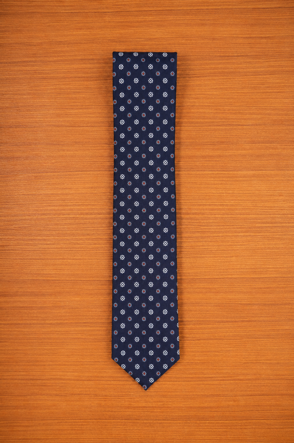 Blue and red 3-Fold Silk Tie
