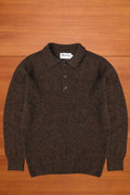 Brown Polo Neck Brushed Shetland Wool Jumper