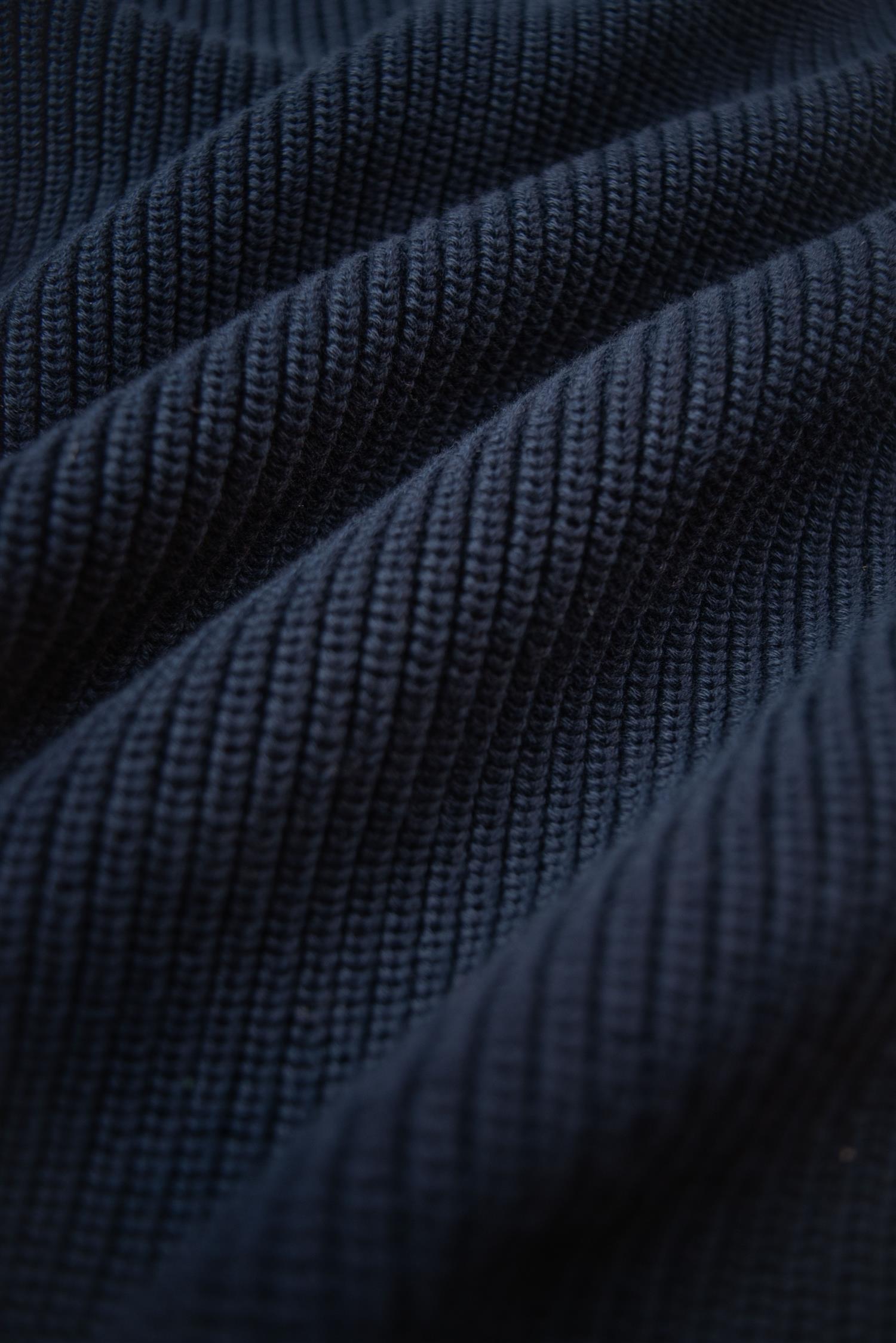 Navy Heavy Cotton Crew Neck Jumper