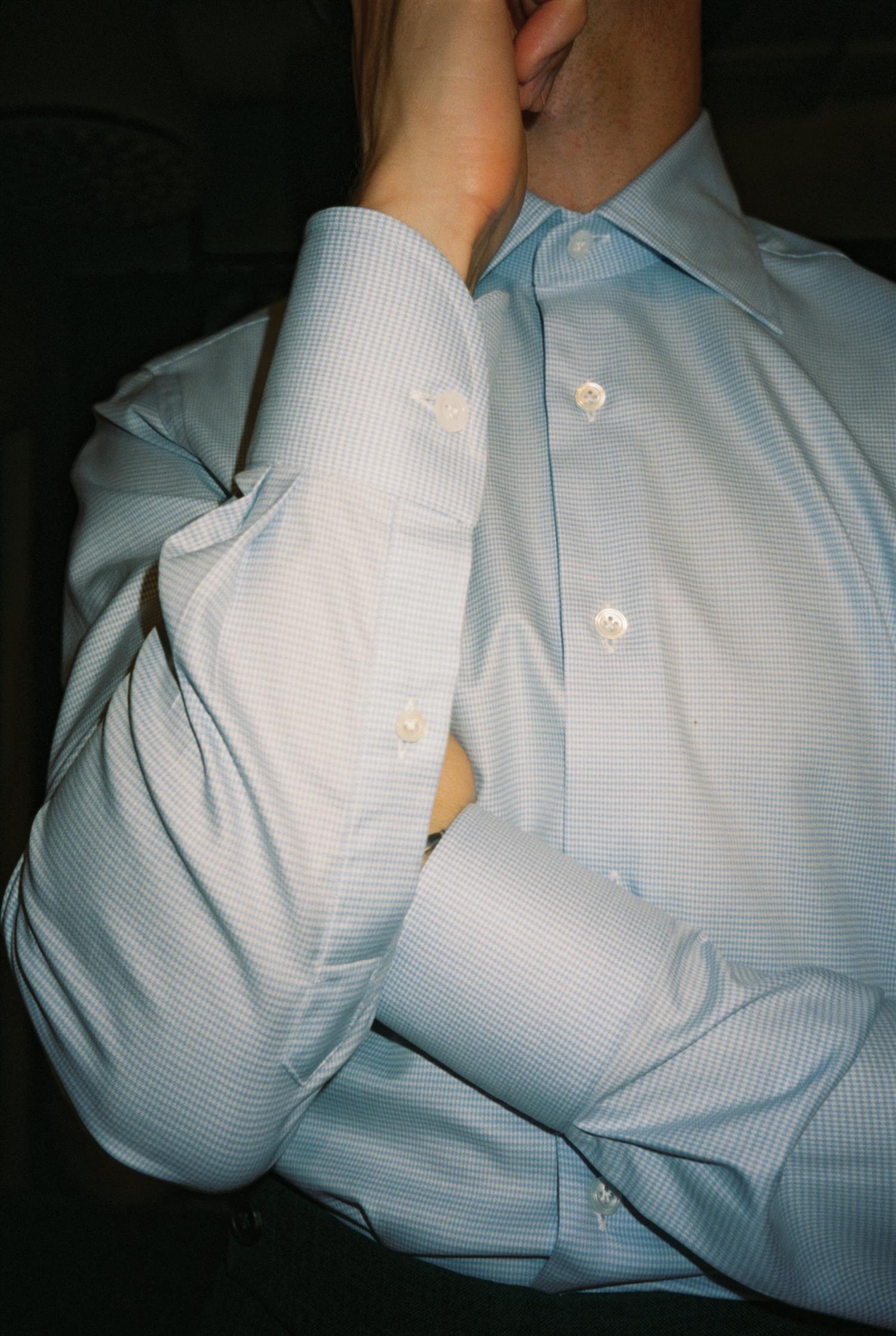 HG Blue Puppytooth Spread Collar Shirt
