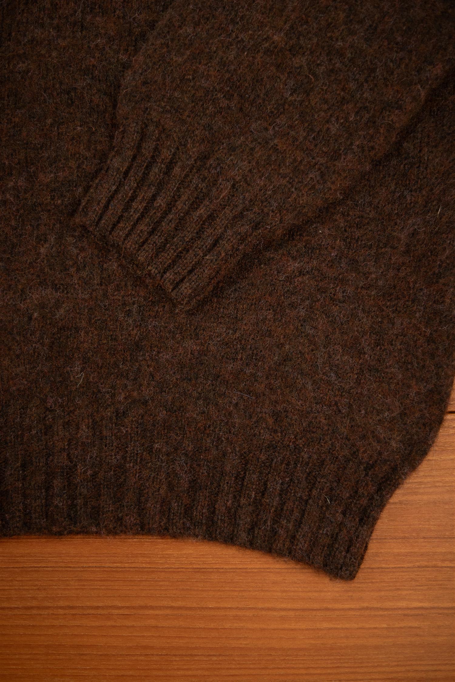 Marron Brushed Shetland Wool Jumper