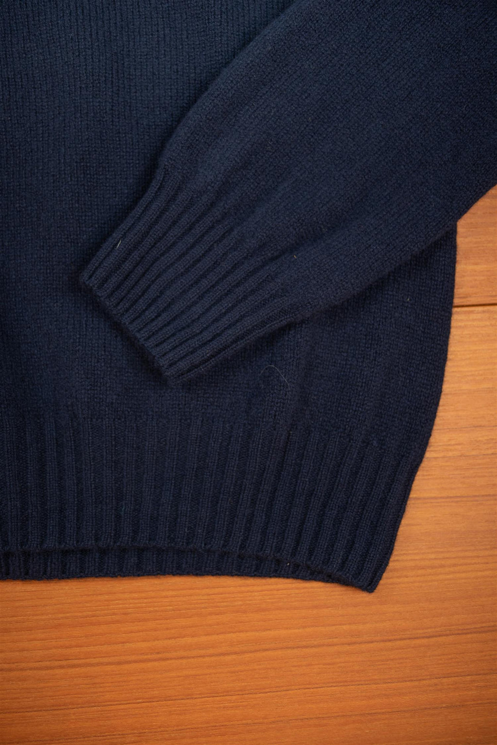 Navy Roll Neck Lambswool Jumper