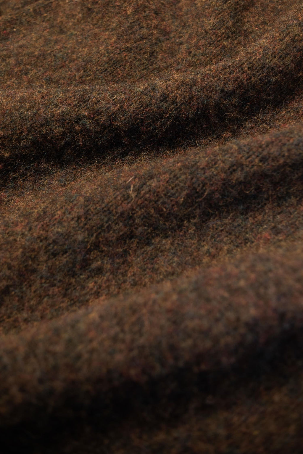 Brown Polo Neck Brushed Shetland Wool Jumper